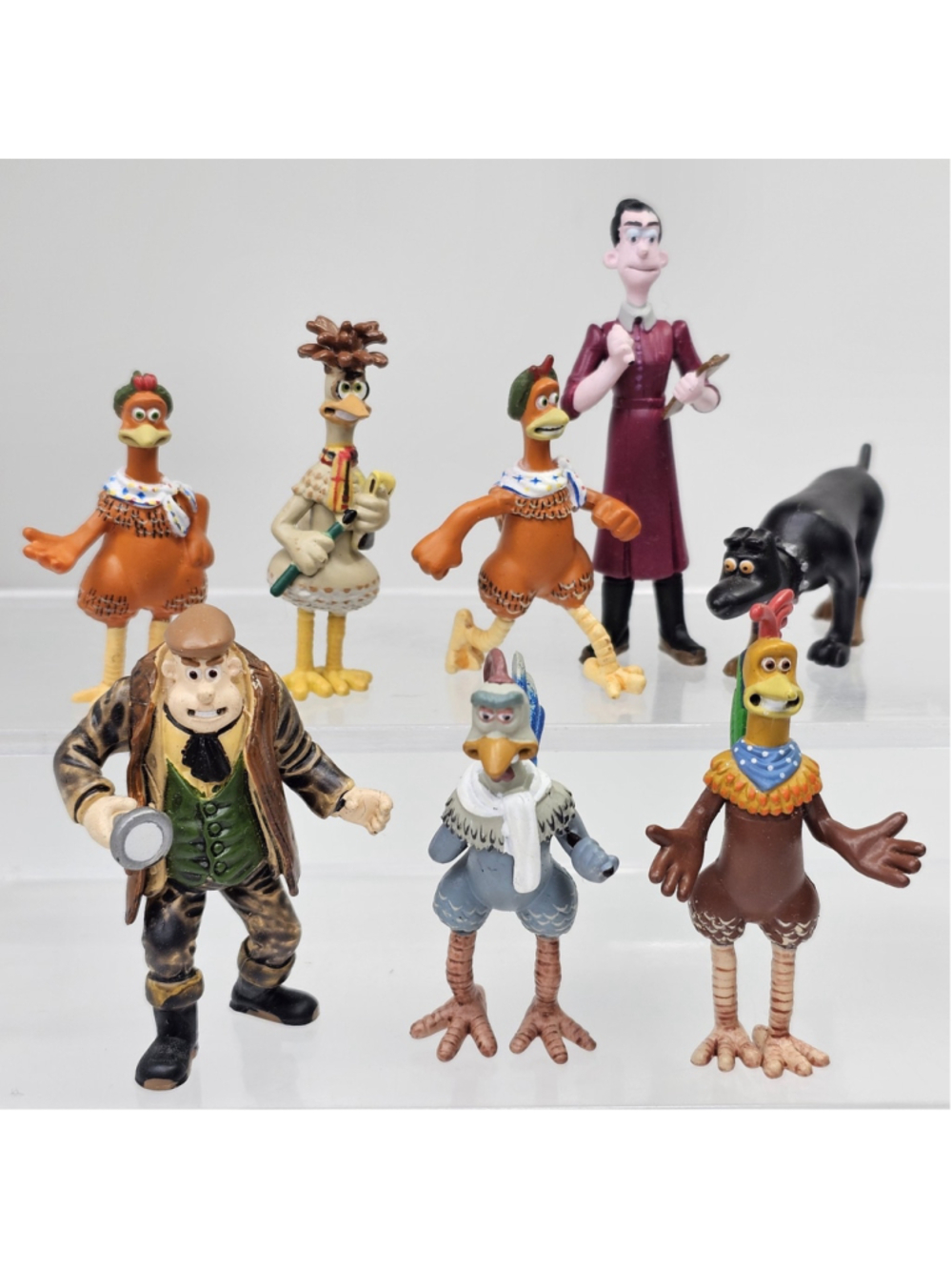 Chicken Run Movie Figure Lot 2000 PTI DreamWorks PVC Toy Figures 8pcs